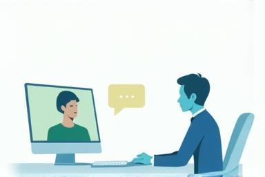 Illustration of two people in a coaching session.